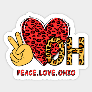 Peace Love Ohio Sticker